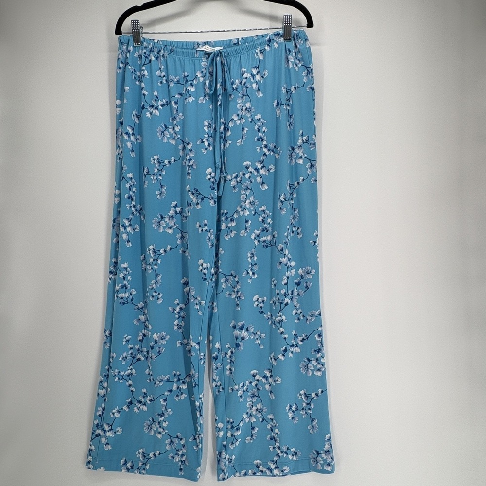 Natori Pajama Pants Womens Large Floral Lounge Luxuries Relaxed Cozy Comfort